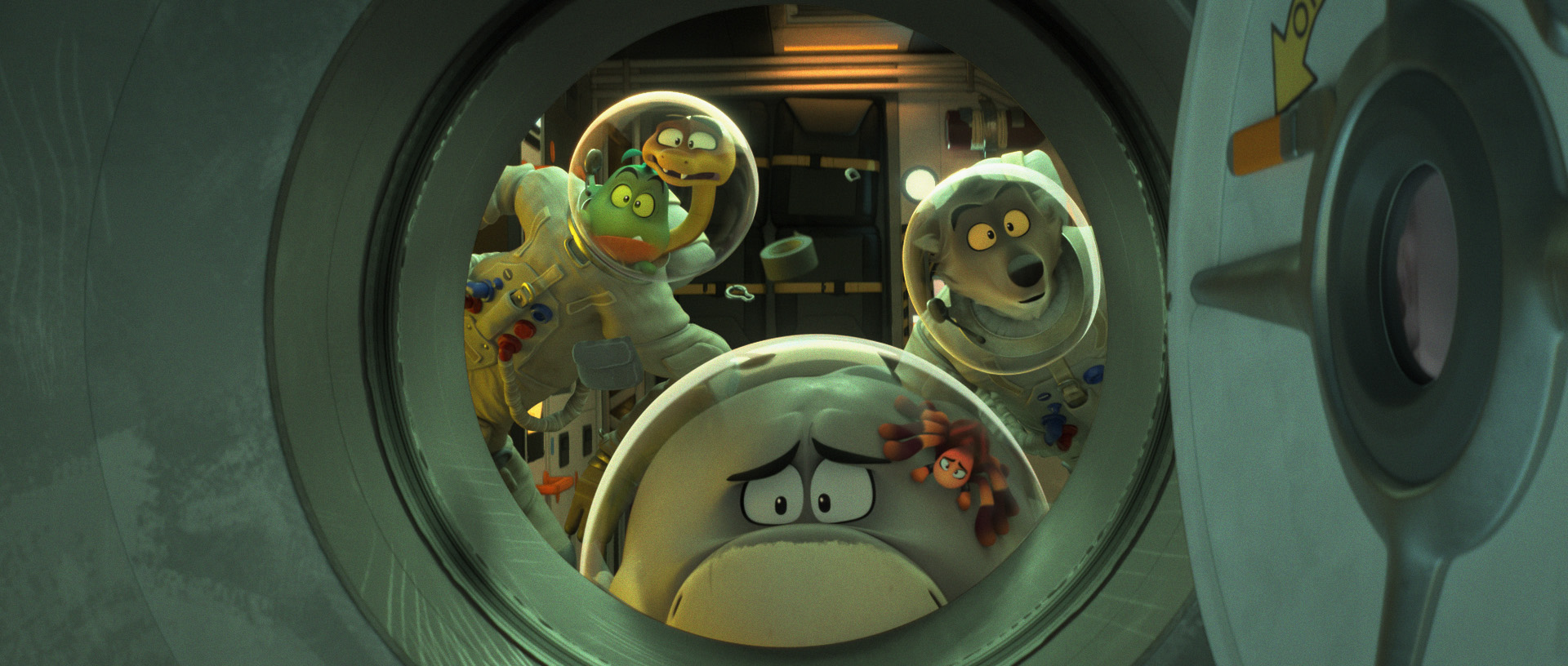 (zľava) Piranha (Anthony Ramos), Snake (Marc Maron), Shark (Craig Robinson), Tarantula (Awkwafina) a Wolf (Sam Rockwell) vo filme Smradi 2 spoločnosti DreamWorks Animation v réžii Pierra Perifela. Foto: Universal Pictures / DreamWorks Animation; © DreamWorks Animation LLC. Všetky práva vyhradené.