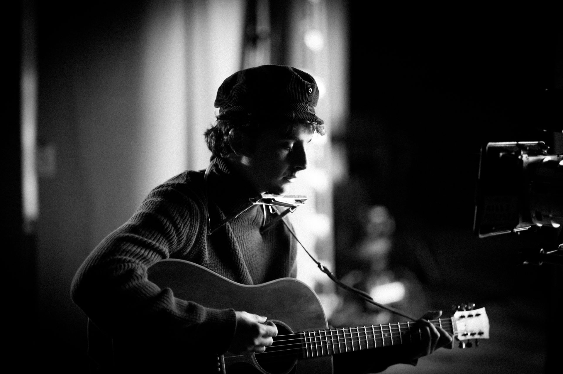 Timothée Chalamet vo filme Bob Dylan: Úplne neznámy. Foto: James Mangold, so súhlasom Searchlight Pictures. © 2024 Searchlight Pictures Všetky práva vyhradené.